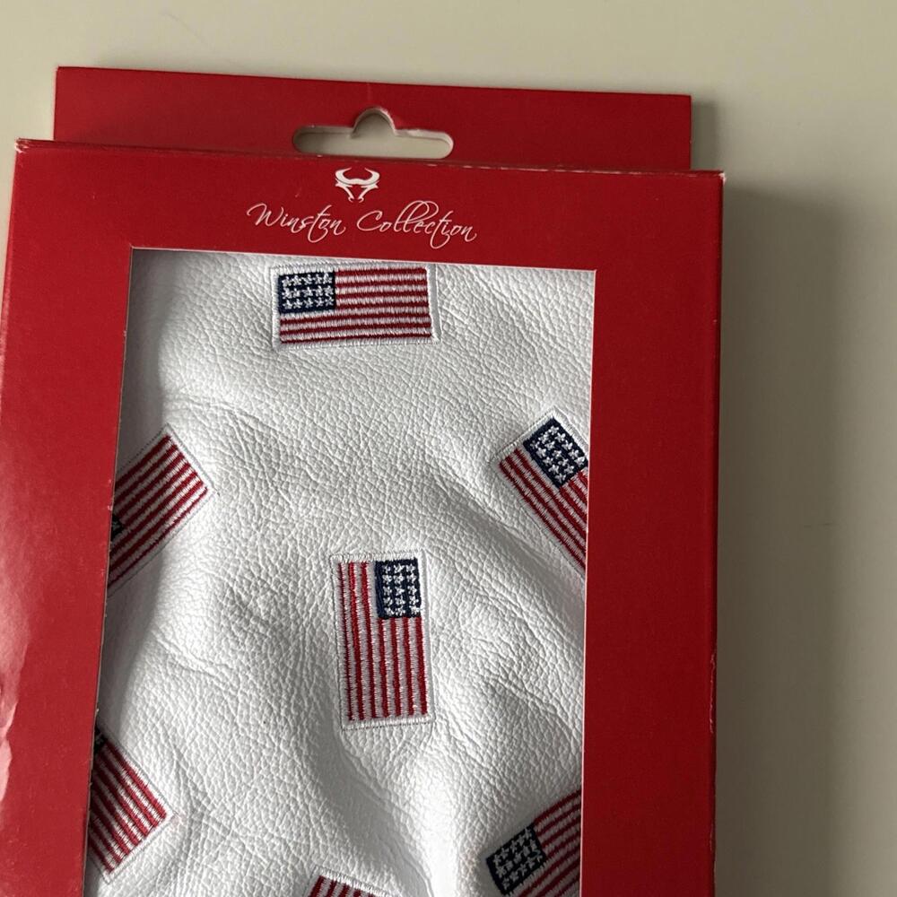New Winston Collection Premium Leather America Flag Driver Headcover Made in USA - Picture 4 of 6